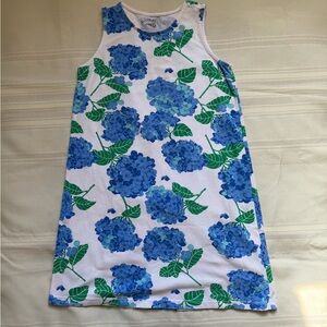 MAHI GOLD Blue, White and Green Floral Kids Dress